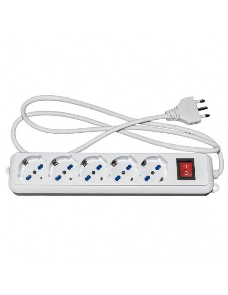 Digitus LKMP05L Multipresa 5*Schuko 10/16A 1.5m Bianco