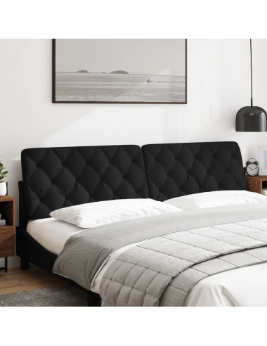 Cuscino Testiera Nero 200 cm in Velluto