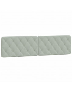 Cuscino Testiera Grigio Chiaro 200 cm in Velluto