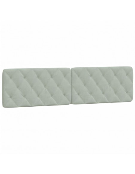 Cuscino Testiera Grigio Chiaro 200 cm in Velluto