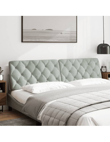 Cuscino Testiera Grigio Chiaro 200 cm in Velluto