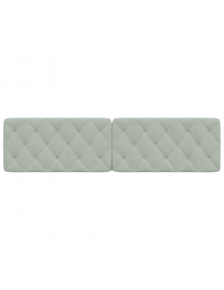 Cuscino Testiera Grigio Chiaro 200 cm in Velluto