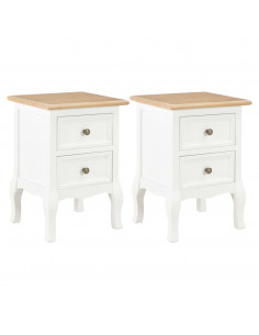 Comodini Bianchi 2 pz 35x30x49 cm in MDF