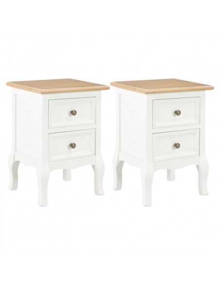 Comodini Bianchi 2 pz 35x30x49 cm in MDF