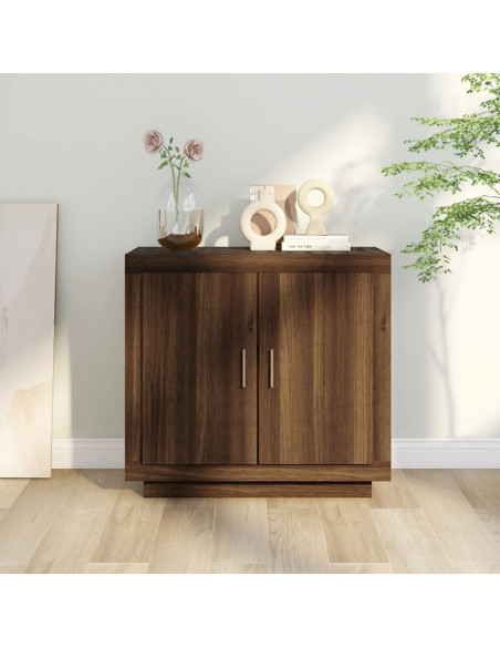 Credenza Rovere Marrone 80x40x75 cm in Legno Multistrato