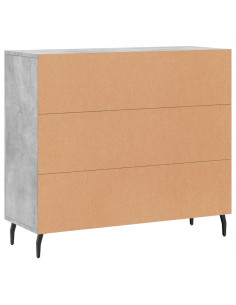 Credenza Grigio Cemento 90x34x80 cm in Legno Multistrato 2