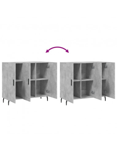 Credenza Grigio Cemento 90x34x80 cm in Legno Multistrato