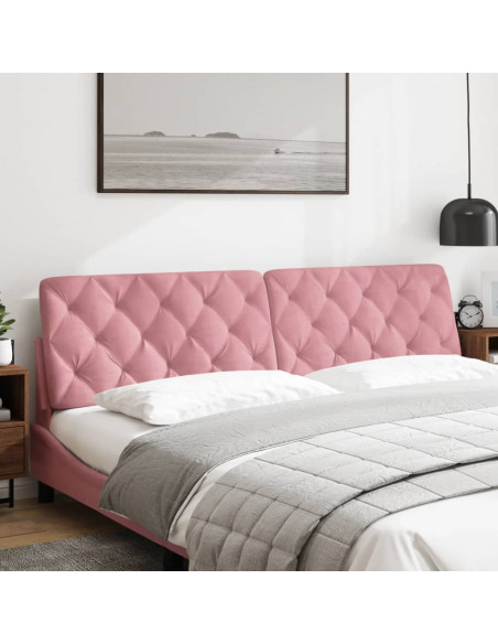 Cuscino Testiera Rosa 200 cm in Velluto