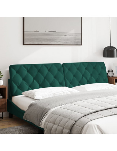 Cuscino Testiera Verde Scuro 200 cm in Velluto