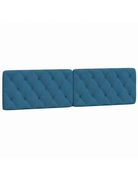 Cuscino Testiera Blu 200 cm in Velluto
