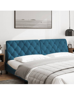 Cuscino Testiera Blu 200 cm in Velluto 2