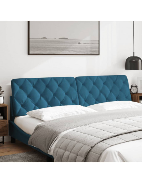 Cuscino Testiera Blu 200 cm in Velluto