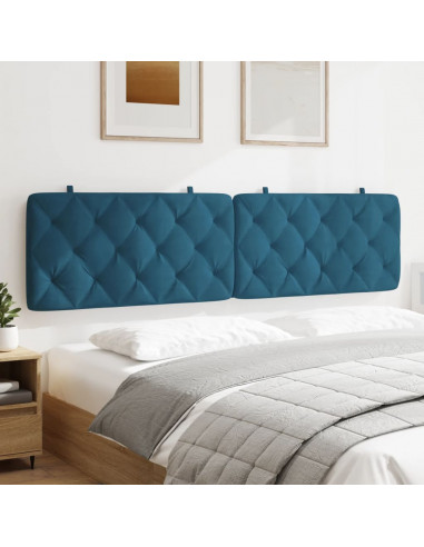 Cuscino Testiera Blu 200 cm in Velluto