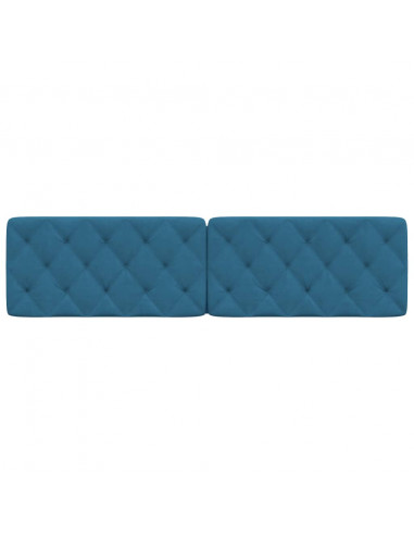 Cuscino Testiera Blu 200 cm in Velluto