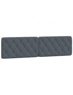 Cuscino Testiera Grigio Scuro 200 cm in Velluto