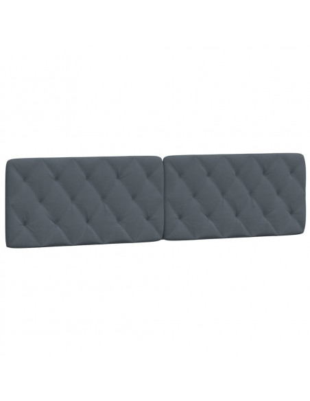 Cuscino Testiera Grigio Scuro 200 cm in Velluto