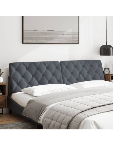 Cuscino Testiera Grigio Scuro 200 cm in Velluto