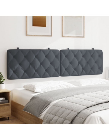 Cuscino Testiera Grigio Scuro 200 cm in Velluto