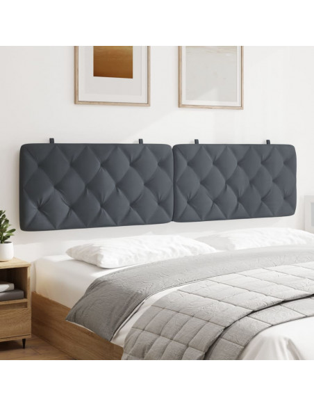 Cuscino Testiera Grigio Scuro 200 cm in Velluto