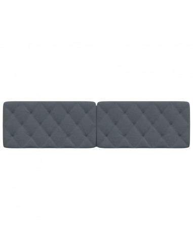 Cuscino Testiera Grigio Scuro 200 cm in Velluto