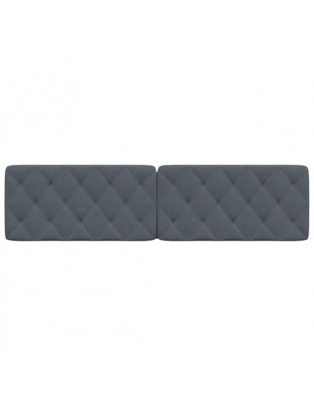 Cuscino Testiera Grigio Scuro 200 cm in Velluto