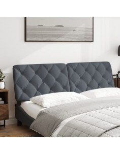Cuscino Testiera Grigio Scuro 160 cm in Velluto 2