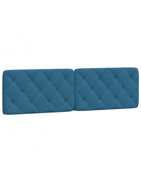 Cuscino Testiera Blu 180 cm in Velluto