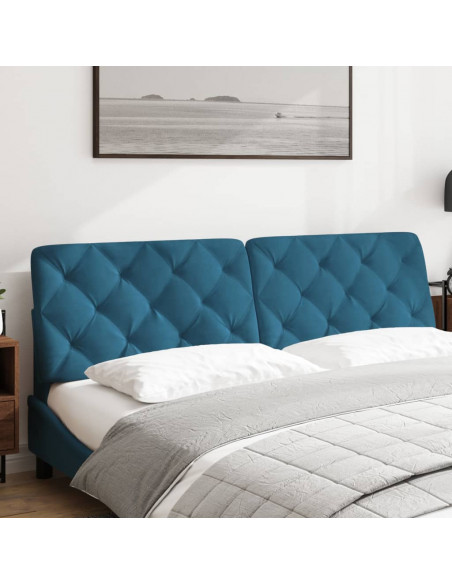 Cuscino Testiera Blu 180 cm in Velluto