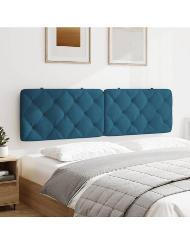 Cuscino Testiera Blu 180 cm in Velluto