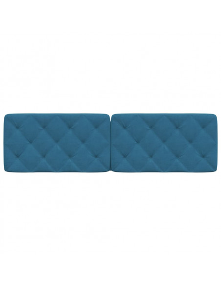 Cuscino Testiera Blu 180 cm in Velluto