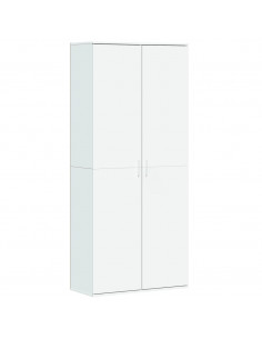 Credenza Bianca 80x35x180 cm in Legno Multistrato