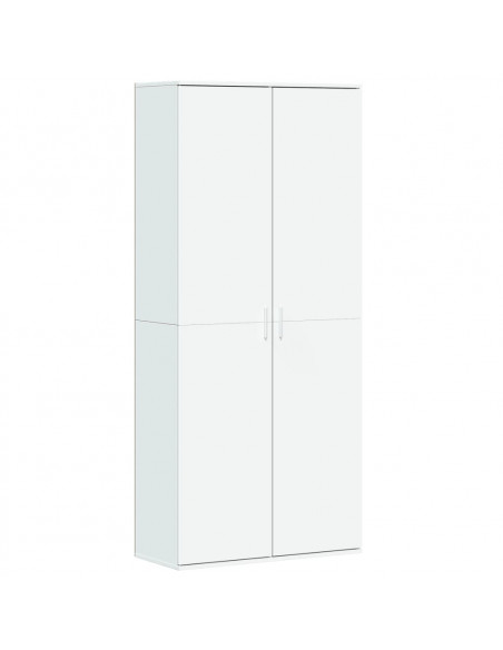 Credenza Bianca 80x35x180 cm in Legno Multistrato