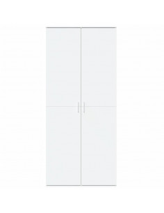 Credenza Bianca 80x35x180 cm in Legno Multistrato 2