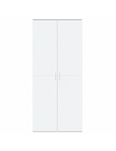 Credenza Bianca 80x35x180 cm in Legno Multistrato