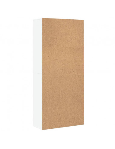 Credenza Bianca 80x35x180 cm in Legno Multistrato