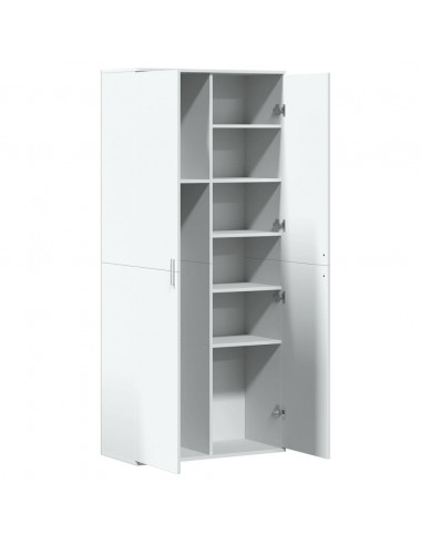 Credenza Bianca 80x35x180 cm in Legno Multistrato