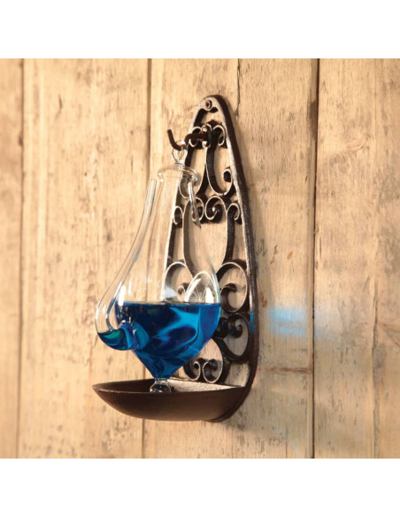 Esschert Design Barometro Vetro Meteo con Supporto in Ghisa 0,5 L TH31