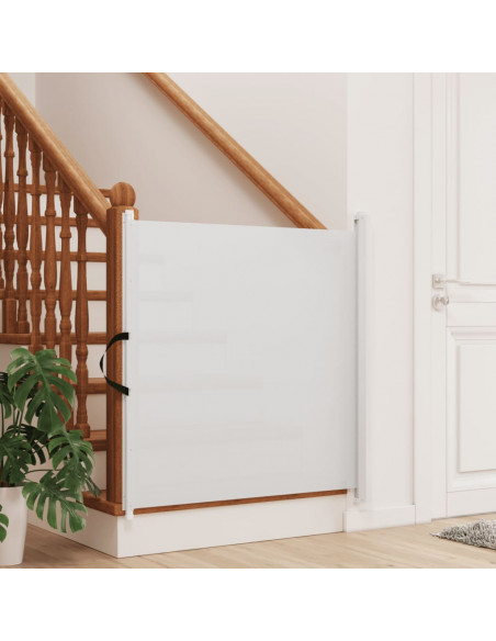 Cancelletto Retrattile per Animali Domestici Bianco 82,5x125 cm