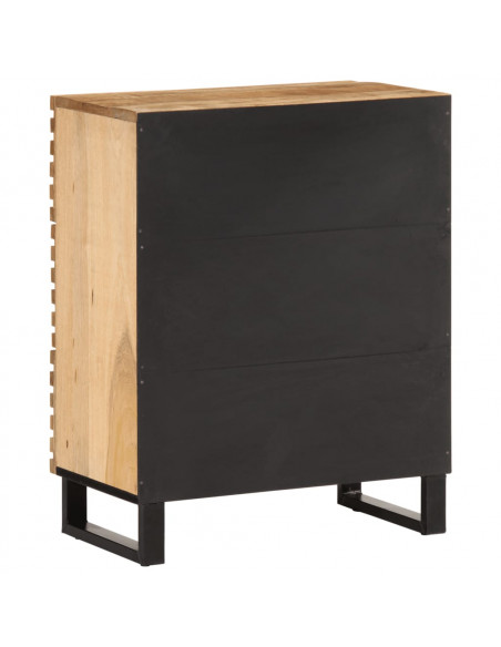 Credenze 2 pz 60x34x75 cm in Legno Massello di Mango Grezzo