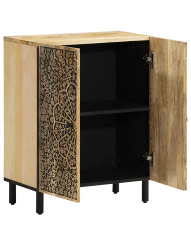 Credenze 3 pz 60x33x75 cm in Legno Massello di Mango