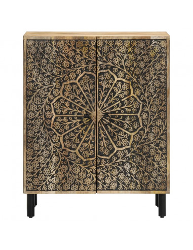 Credenze 3 pz 60x33x75 cm in Legno Massello di Mango