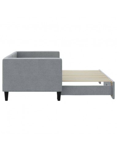 Divano Letto con Letto Estraibile Grigio Chiaro 80x200 Tessuto