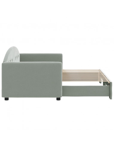 Divano Letto con Letto Estraibile Grigio Chiaro 80x200 Velluto