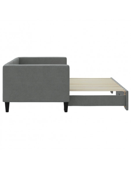 Divano Letto con Letto Estraibile Grigio Scuro 80x200 Tessuto