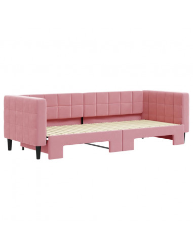 Divano Letto con Letto Estraibile Rosa 80x200 cm in Velluto