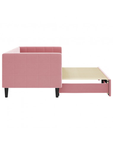 Divano Letto con Letto Estraibile Rosa 80x200 cm in Velluto