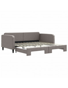 Divano Letto con Letto Estraibile Tortora 100x200 cm in Tessuto 2