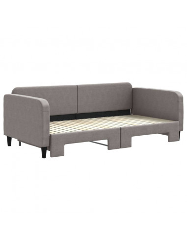 Divano Letto con Letto Estraibile Tortora 100x200 cm in Tessuto