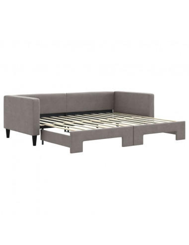 Divano Letto con Letto Estraibile Tortora 90x200 cm in Tessuto