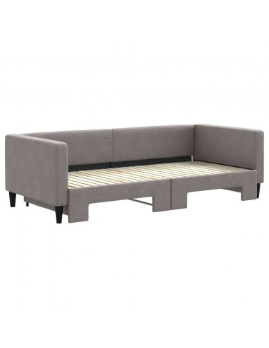 Divano Letto con Letto Estraibile Tortora 90x200 cm in Tessuto